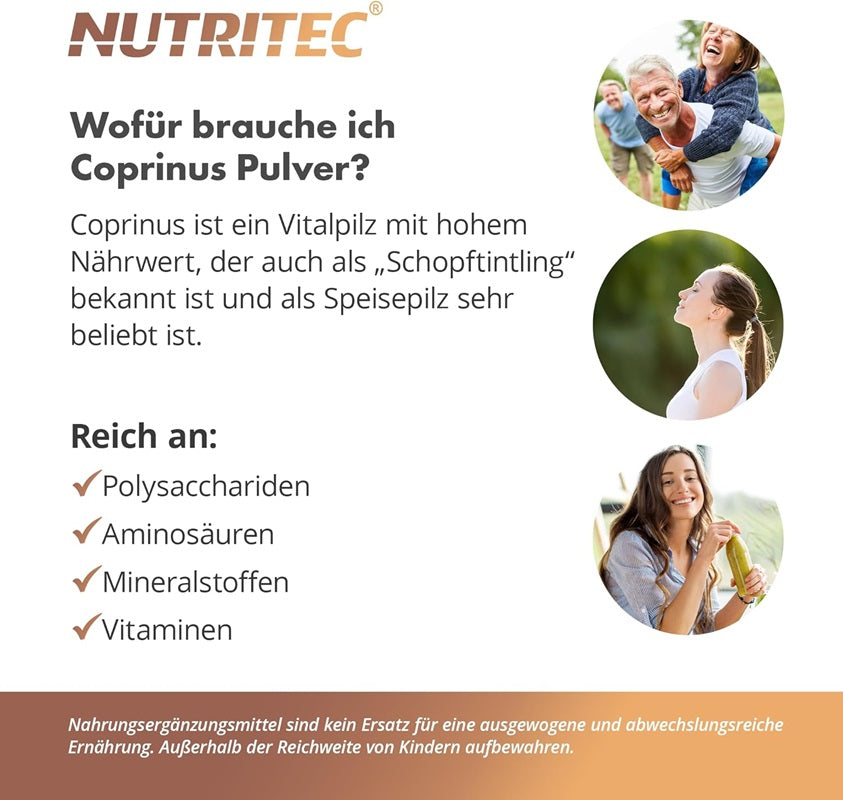Vitalpilz Coprinus, Schopftintling Kapseln mit Acerola Extrakt