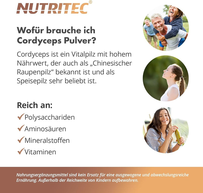 Vitalpilz Cordyceps sinesis, Raupenpilz Kapseln mit Acerola Extrakt